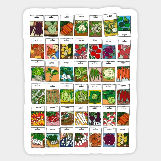 Veggie Seeds Pattern 1 Sticker by lamaisondulapino